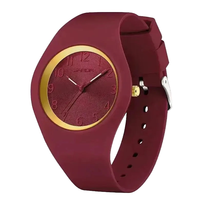 Watch Simple Luxury Quartz Silicone Strap Round Dial Exclusive by Adornity
