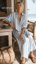 Maxi Dress In Luxe Polyester Boho Print Limited Edition by Adornity