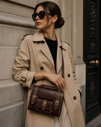 Vegan Leather Satchel Bag Gold Hardware Eco Friendly Limited Edition Crossbody Timeless Craftsmanship by navichi