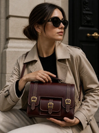 Vegan Leather Satchel Bag Gold Hardware Eco Friendly Limited Edition Crossbody Timeless Craftsmanship by navichi