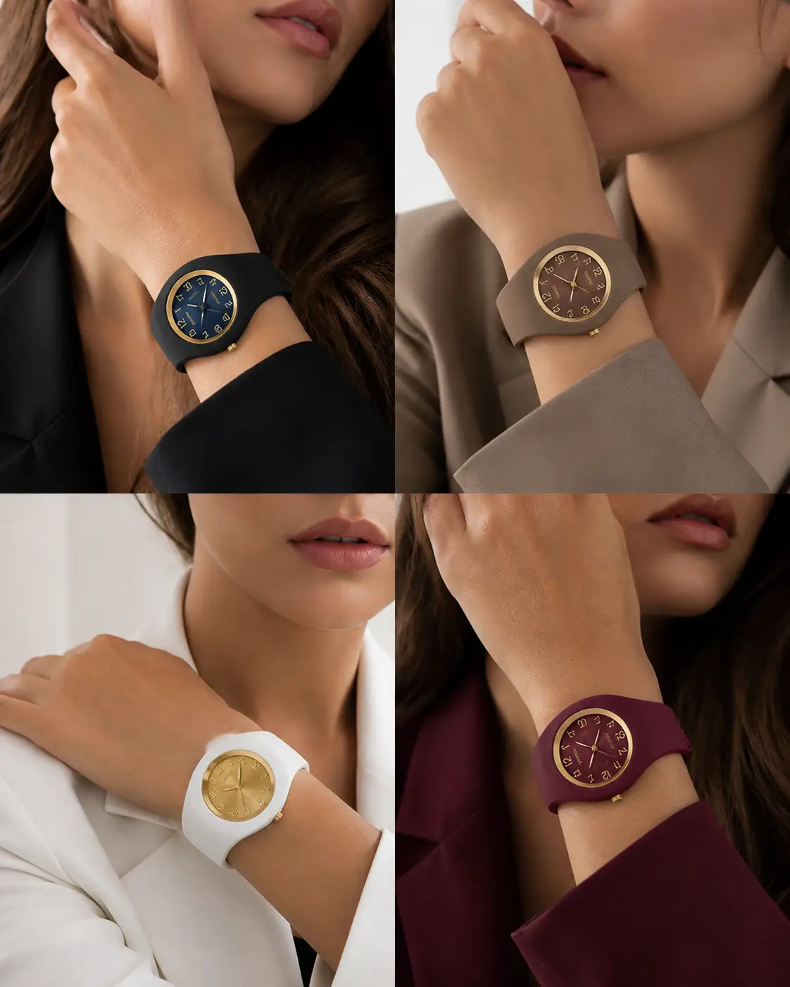 Watch Simple Luxury Quartz Silicone Strap Round Dial Exclusive by Adornity