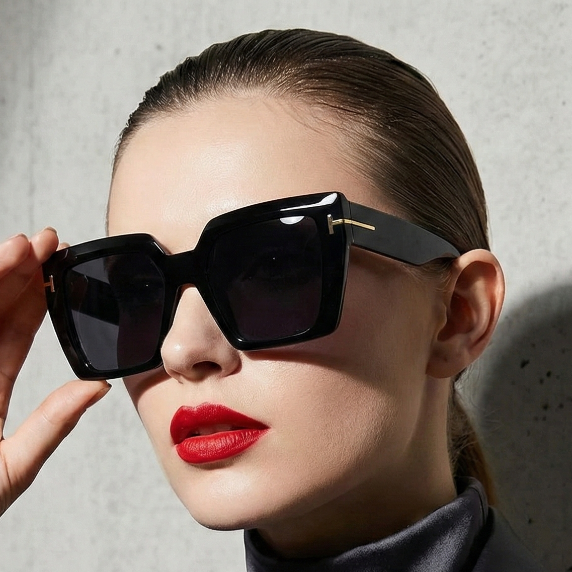 Fashion Sunglasses - Gradient Lenses Large Square Frame Sport Eyewear for Women