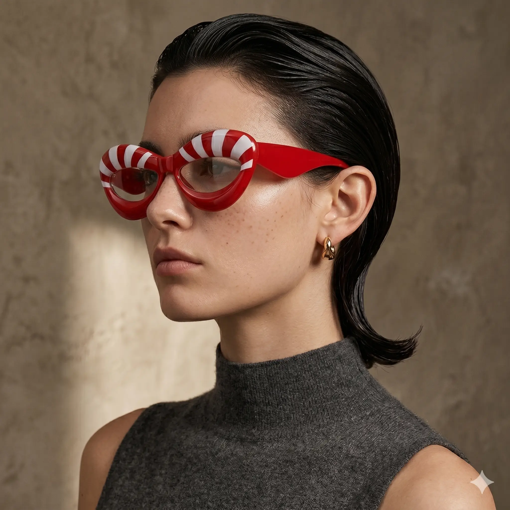 Cat Eye Sunglasses Stripe Collection Exclusive Edition by Adornity