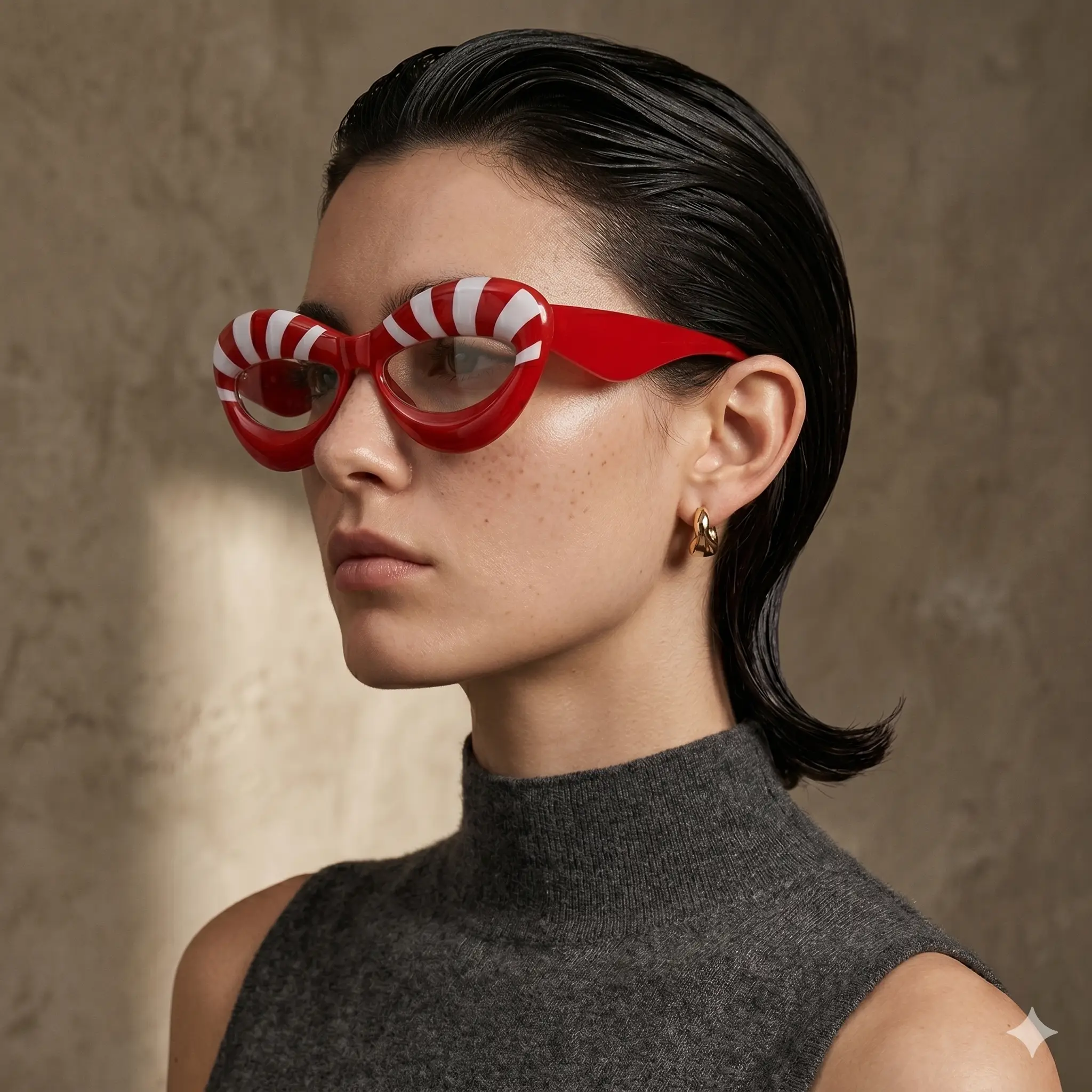 Cat Eye Sunglasses Stripe Collection Exclusive Edition by Adornity