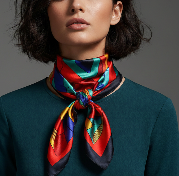 Silk Square Scarf - Lightweight Satin Hijab Wrap & Fashion Neckerchief