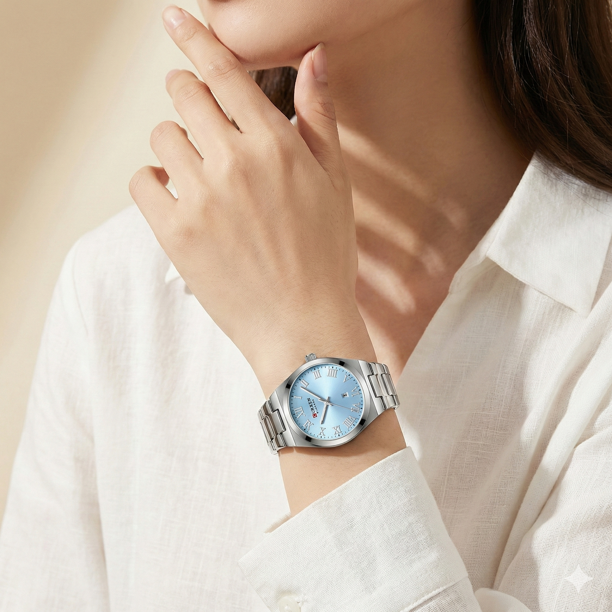 Luxury Quartz Watch - OLEVS Women's Stainless Steel Wristwatch with Digital Dial Calendar