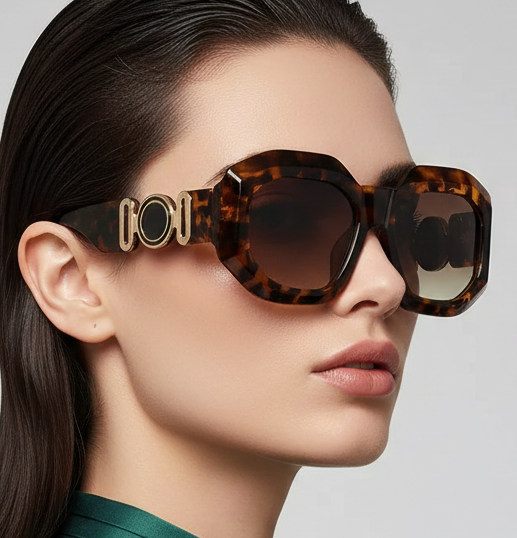 Vintage Oversize Sunglasses – Trendy Rectangle Eyewear With UV400 Protection Glasses