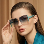 Black Square Sunglasses – Korean Style Classic Big Shades with UV Protection by Adornity