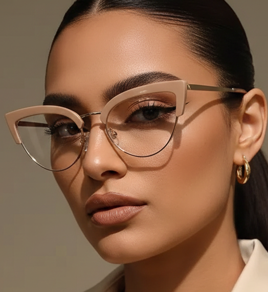 Blue Light Glasses - Vintage Cat Eye Clear Lens Spectacles For Women