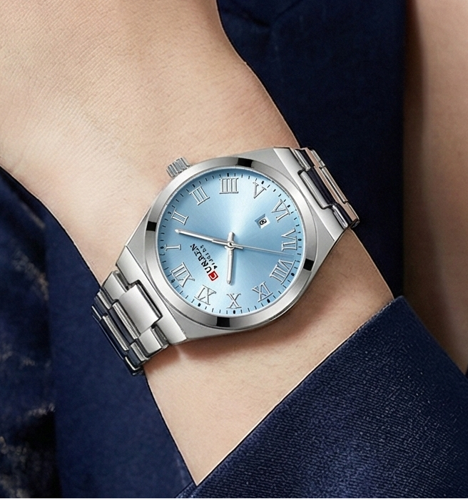 Women Stainless Steel Watch - Waterproof Analog Bracelet With Date Display