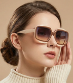 Geometric Square Sunglasses – Color Block UV400 by Adornity