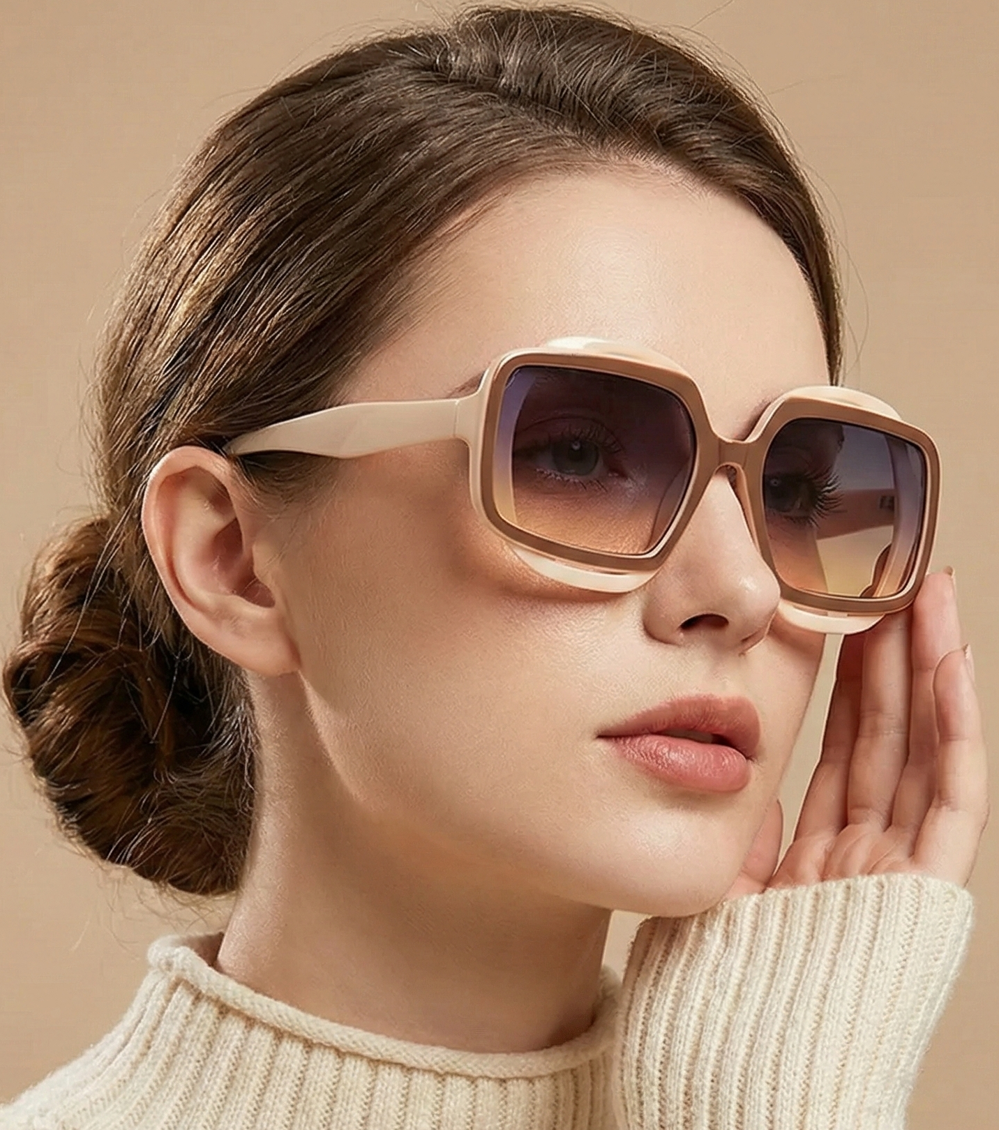 Fashion Sunglasses – Polygonal Color Blocking Square Frame for Men and Women