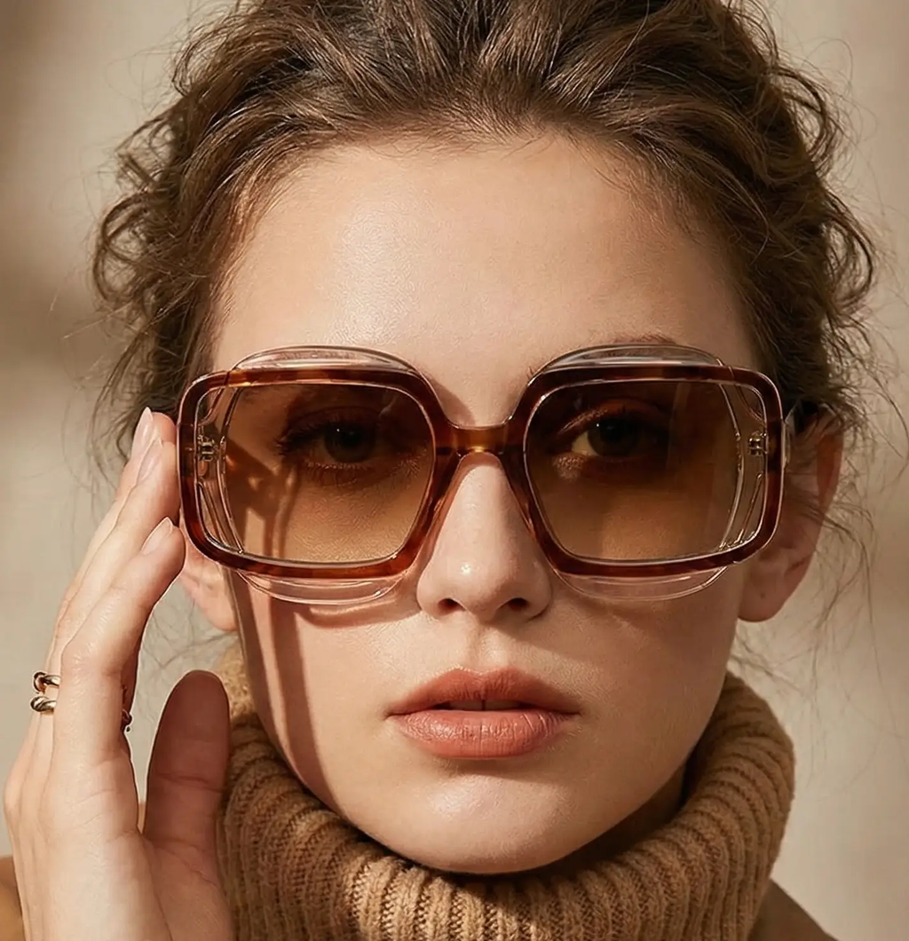 Geometric Square Sunglasses – Color Block UV400 by Adornity