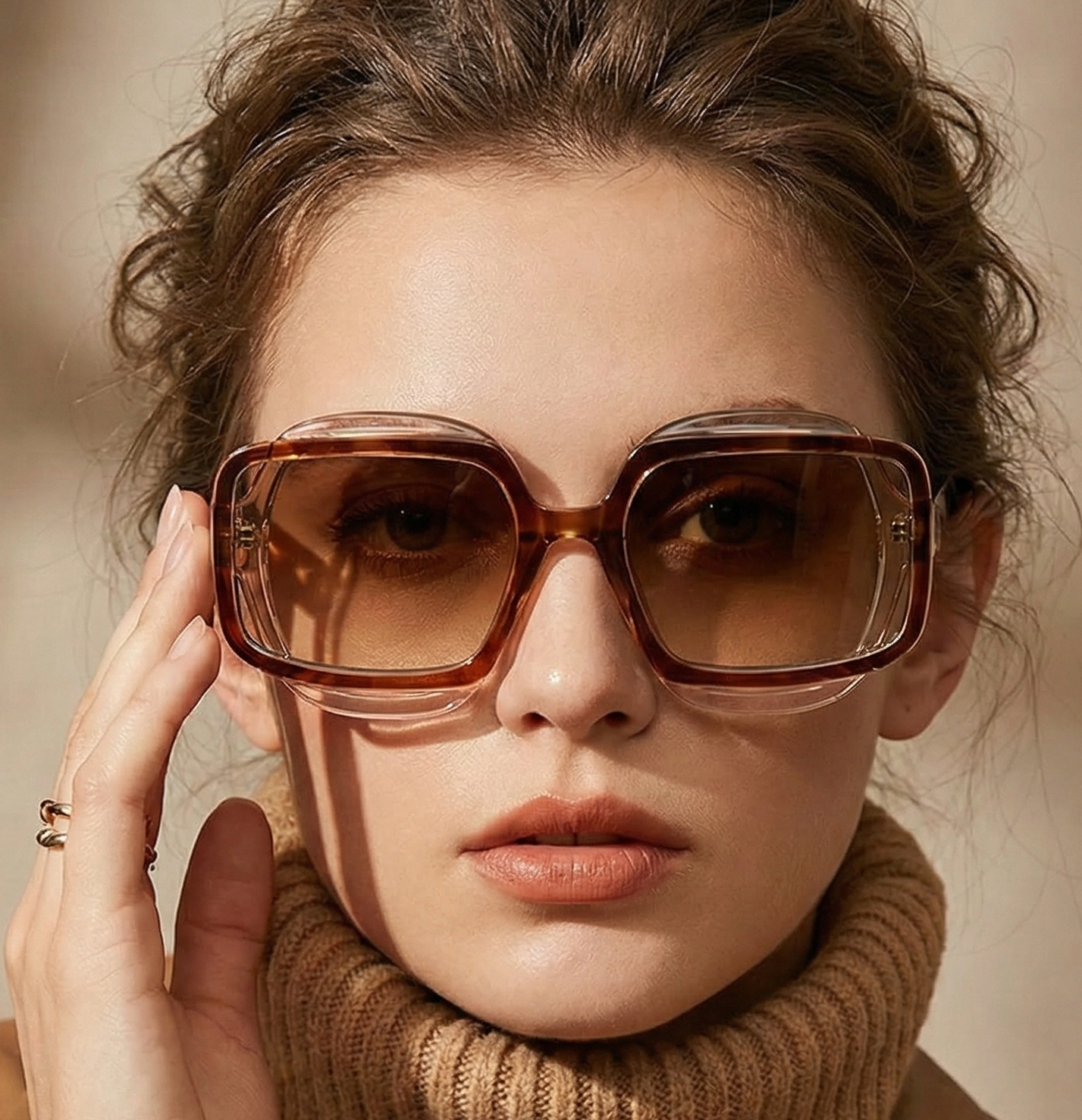 Fashion Sunglasses – Polygonal Color Blocking Square Frame for Men and Women