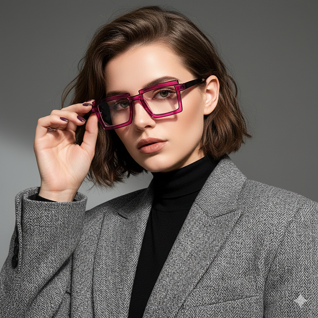 Anime Cosplay Glasses - Square Frame Clear Lens Candy Color Eyewear For Men & Women