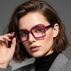 Anime Cosplay Glasses - Square Frame Clear Lens Candy Color Eyewear For Men & Women