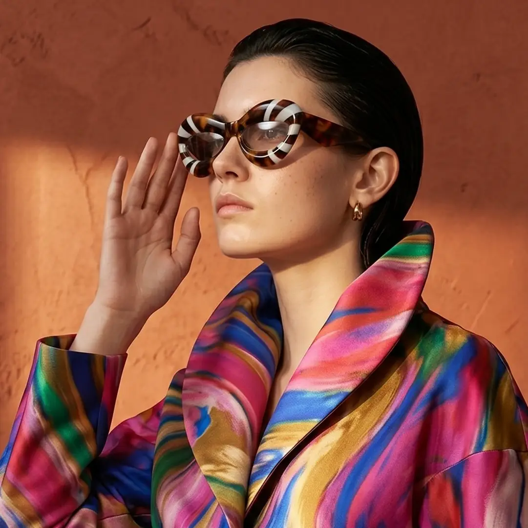 Cat Eye Sunglasses Stripe Collection Exclusive Edition by Adornity