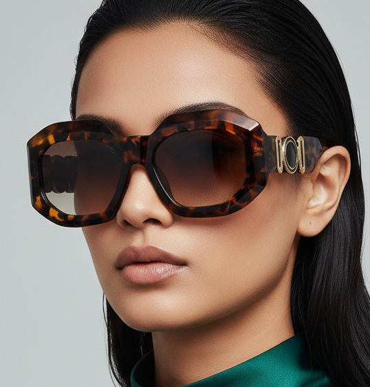 Vintage Oversize Sunglasses – Trendy Rectangle Eyewear With UV400 Protection Glasses