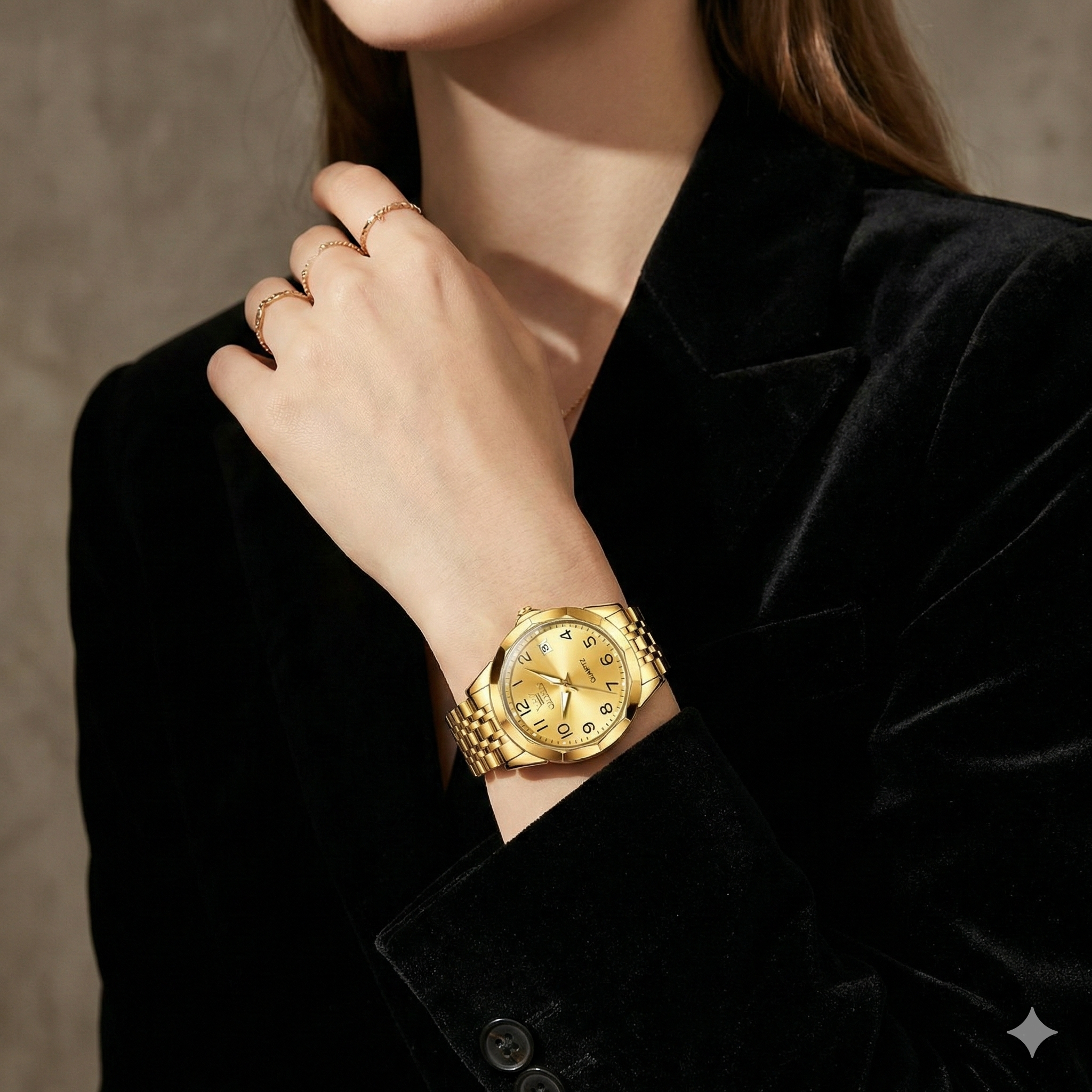 Luxury Quartz Watch - OLEVS Women's Stainless Steel Wristwatch with Digital Dial Calendar