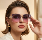 Black Square Sunglasses – Korean Style Classic Big Shades with UV Protection by Adornity