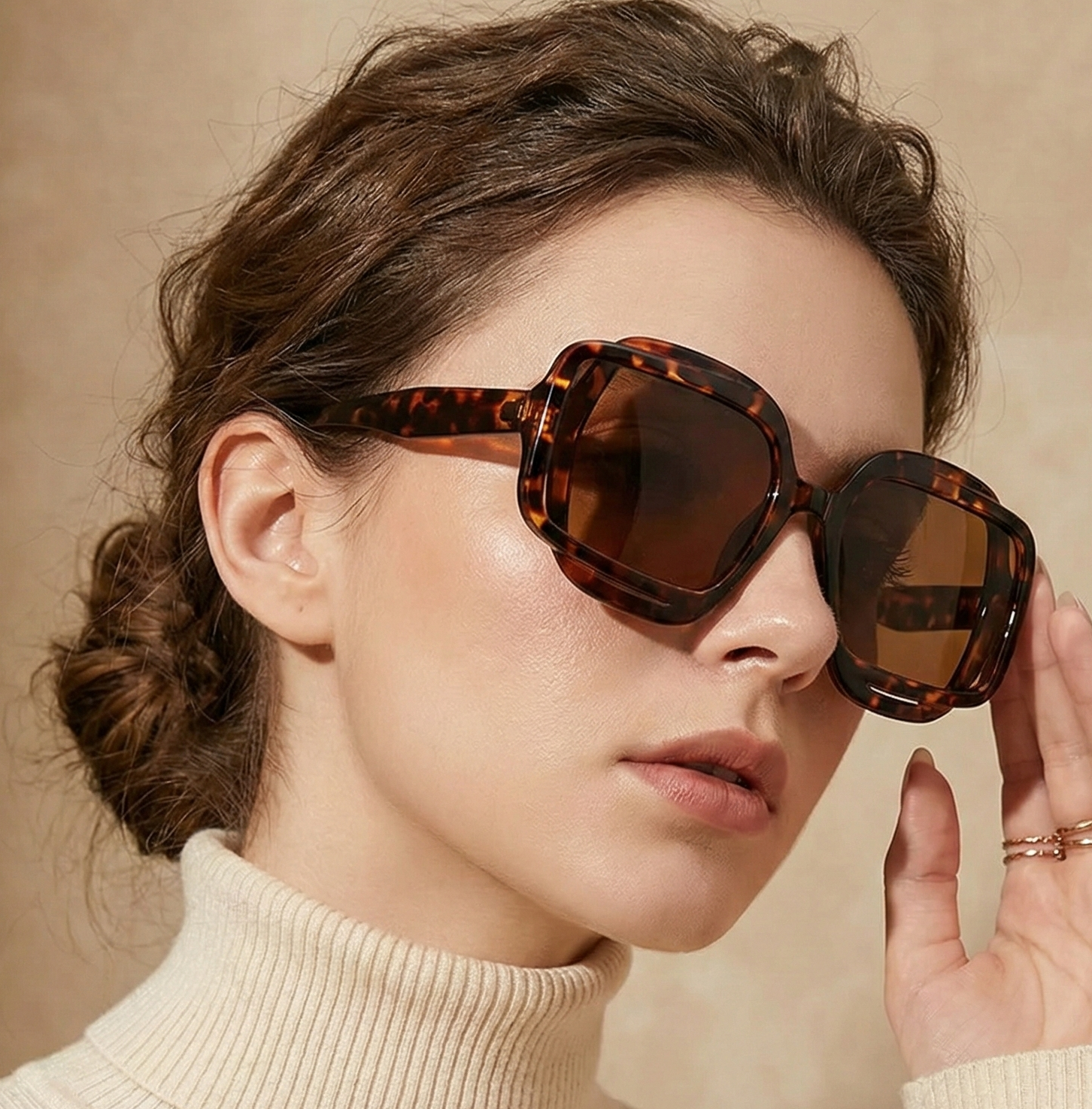 Fashion Sunglasses – Polygonal Color Blocking Square Frame for Men and Women