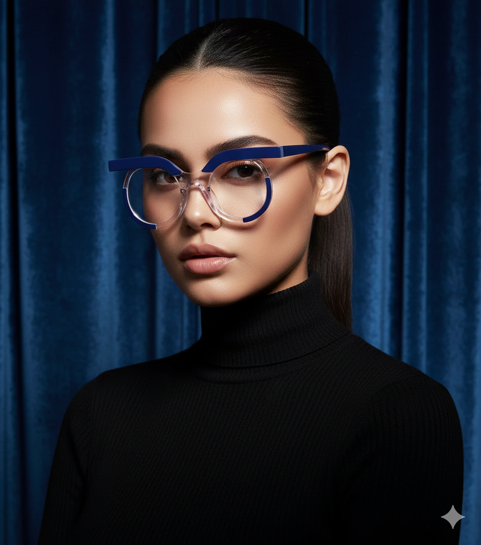 Blue Light Glasses - Women's Transparent Circular Acetate Eyeglasses Frame
