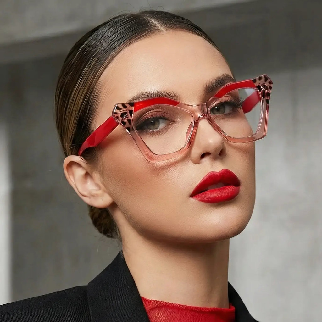 Cat Eye Reading Glasses – Retro Floral Color Block Readers for Women & Men +1.0 to +4.0 by Adornity