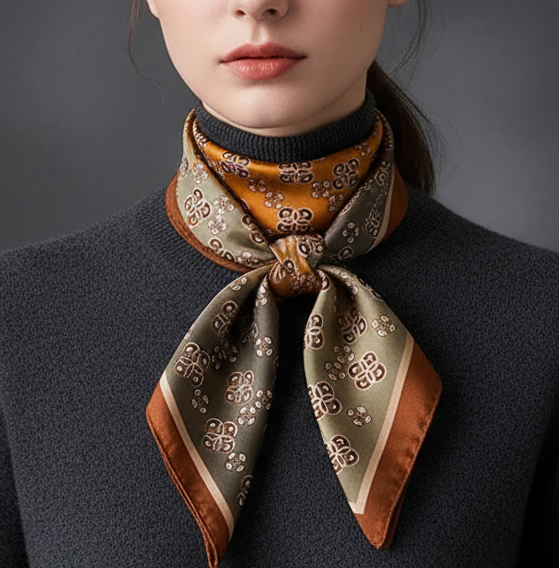 وشاح حريري مربع من الساتان ناعم الملمس – 70x70 سم | لمسة أنيقة