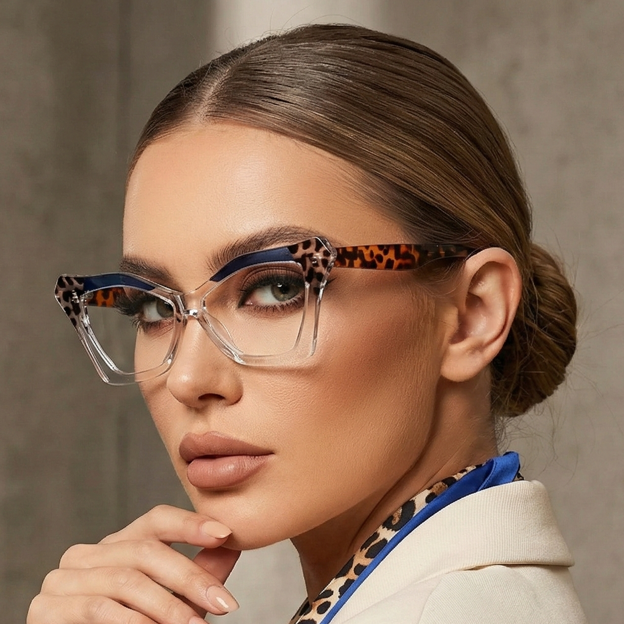 Cat Eye Reading Glasses – Retro Floral Color Block Readers for Women & Men +1.0 to +4.0