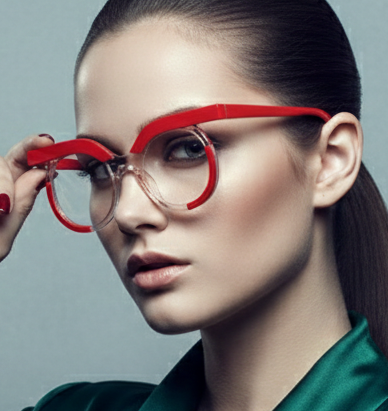 Blue Light Glasses - Women's Transparent Circular Acetate Eyeglasses Frame