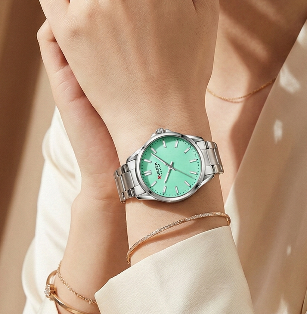 Women Stainless Steel Watch - Elegant Casual Fashion Quartz Wristwatch With Luminous Dial