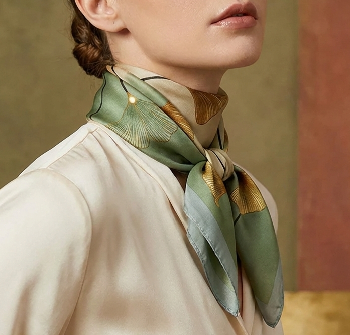 وشاح حريري مربع من الساتان ناعم الملمس – 70x70 سم | لمسة أنيقة