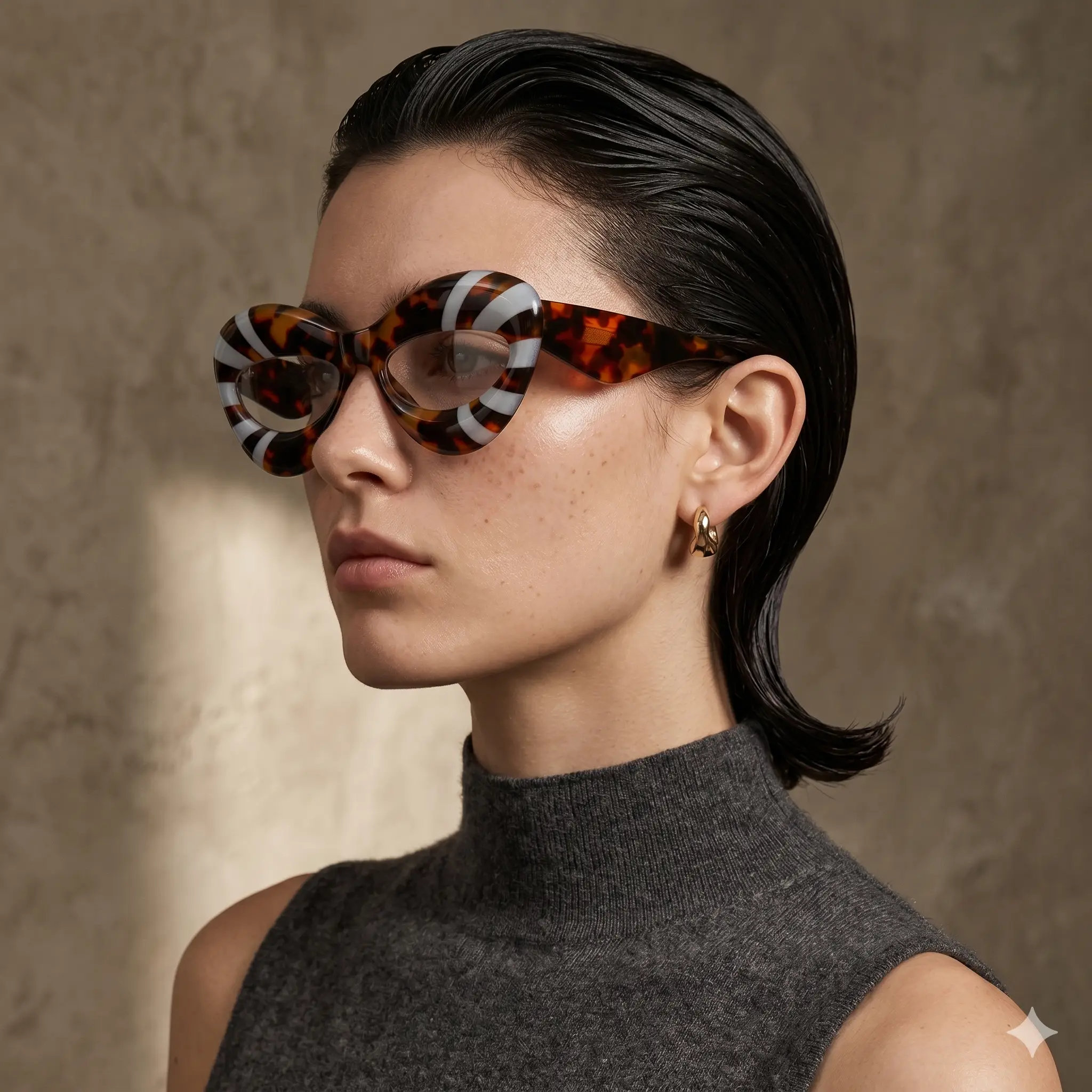 Cat Eye Sunglasses Stripe Collection Exclusive Edition by Adornity