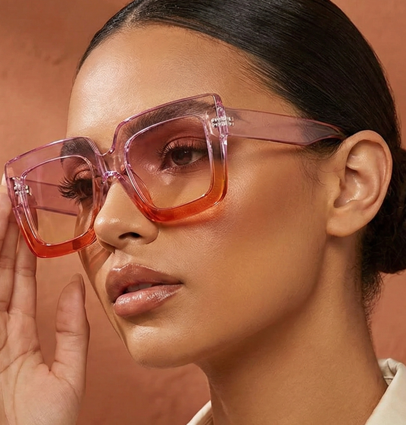 Women's Reading Glasses | Geometric Retro Square Frames With Transparent Lenses