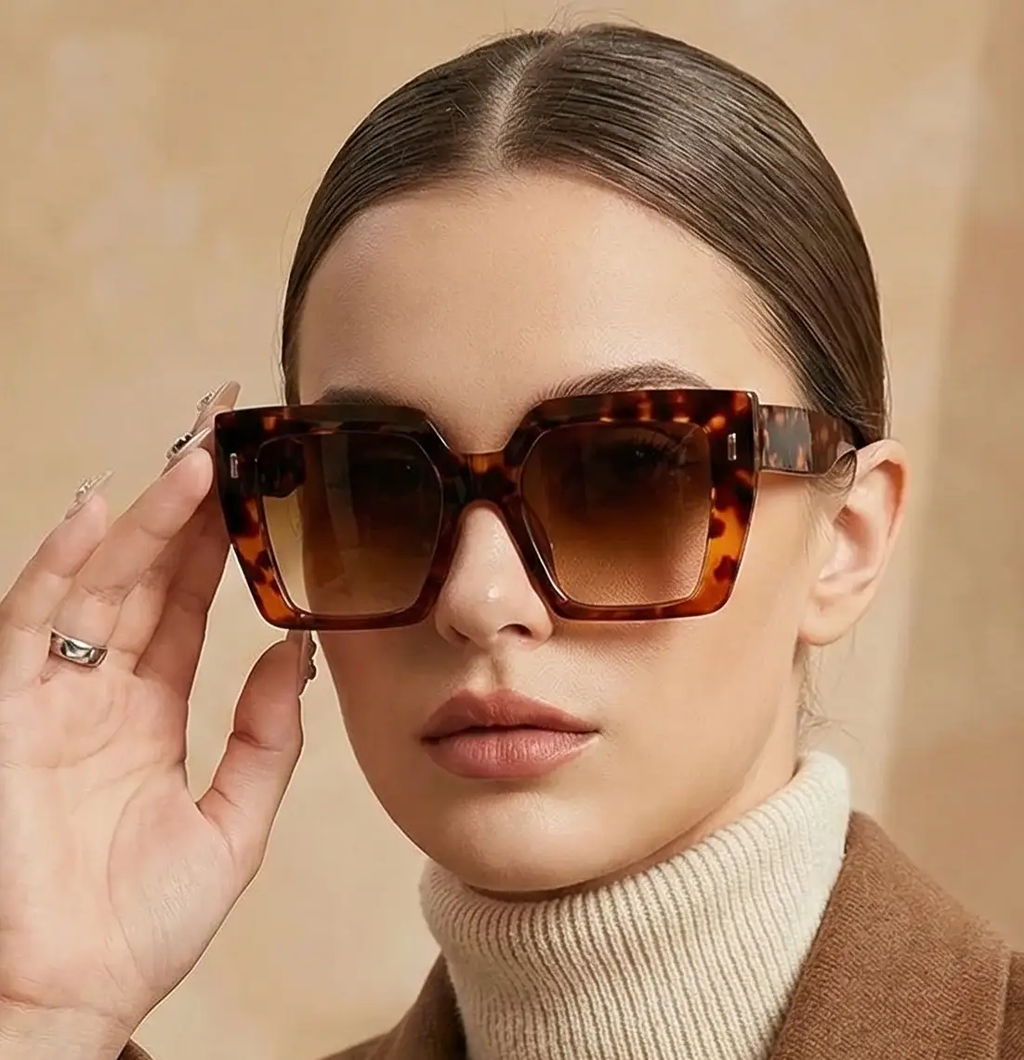 Chic Square Frame Sunglasses – Gradient Lenses UV400 by Adornity
