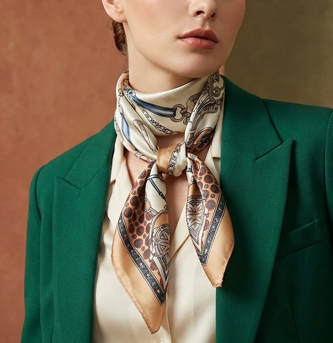 Silk Square Scarf - Lightweight Satin Hijab Wrap & Fashion Neckerchief