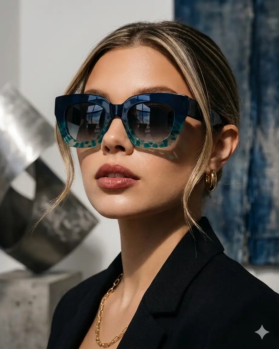 Adornity Cat Eye Sunglasses Gradient Lenses Plastic Frame Exclusive Limited Edition by Adornity