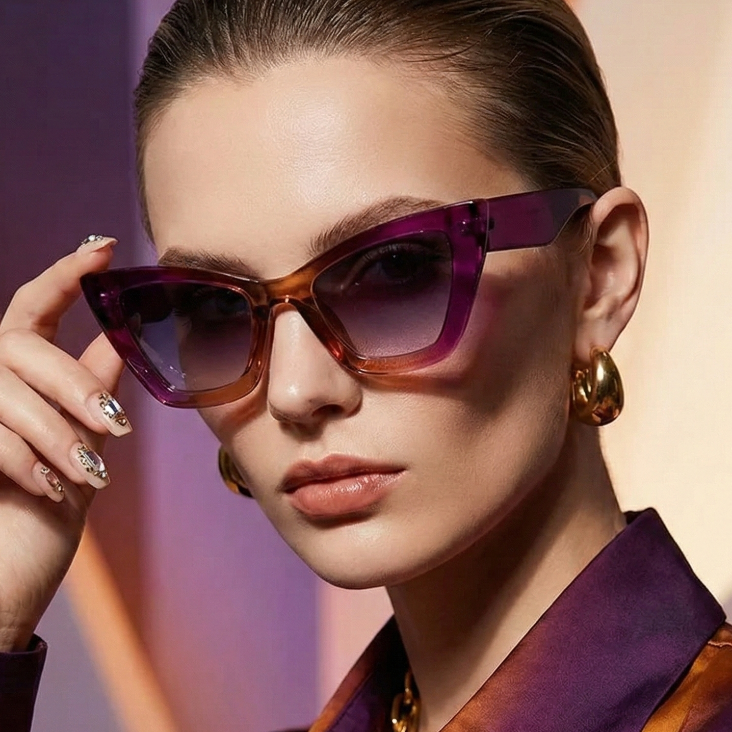 Oversized Cat Eye Sunglasses – Vintage Frame Glasses With UV400 Protection