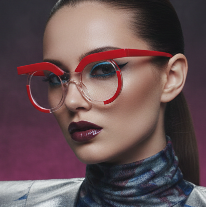 Blue Light Glasses - Women's Transparent Circular Acetate Eyeglasses Frame