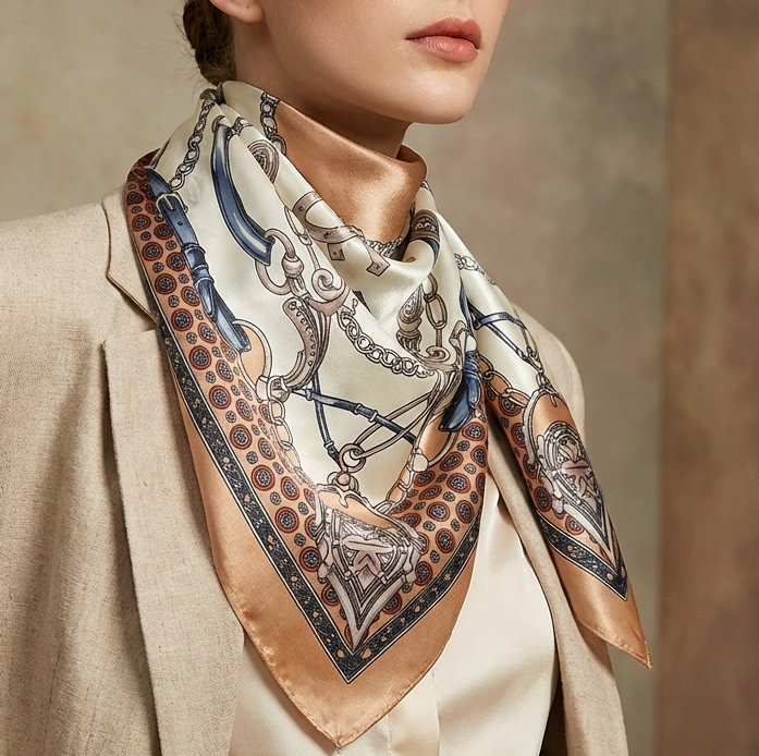 Silk Square Scarf - Lightweight Satin Hijab Wrap & Fashion Neckerchief