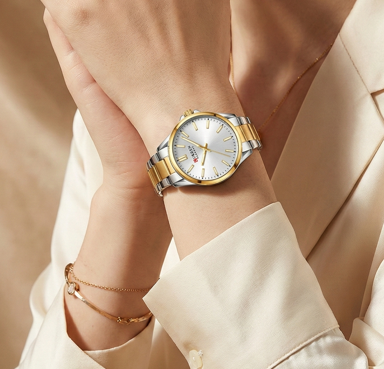 Women Stainless Steel Watch - Elegant Casual Fashion Quartz Wristwatch With Luminous Dial