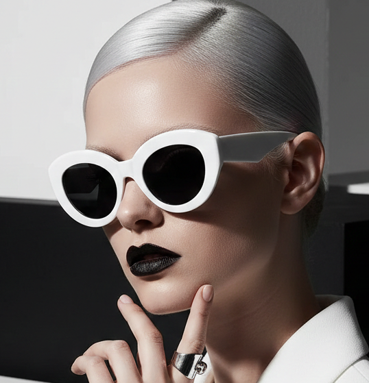 نظارات شمسية كبيرة الحجم للنساء - تصميم كلاسيكي بإطار سميك على شكل عين القطة، توفر حماية من الأشعة فوق البنفسجية UV400