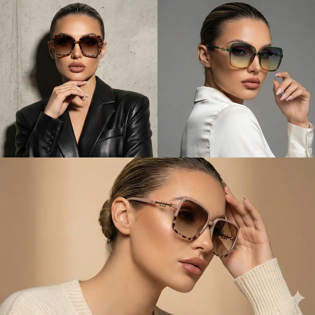 Bold Two-Tone Sunglasses – Oversized Retro Gradient Lens by Adornity