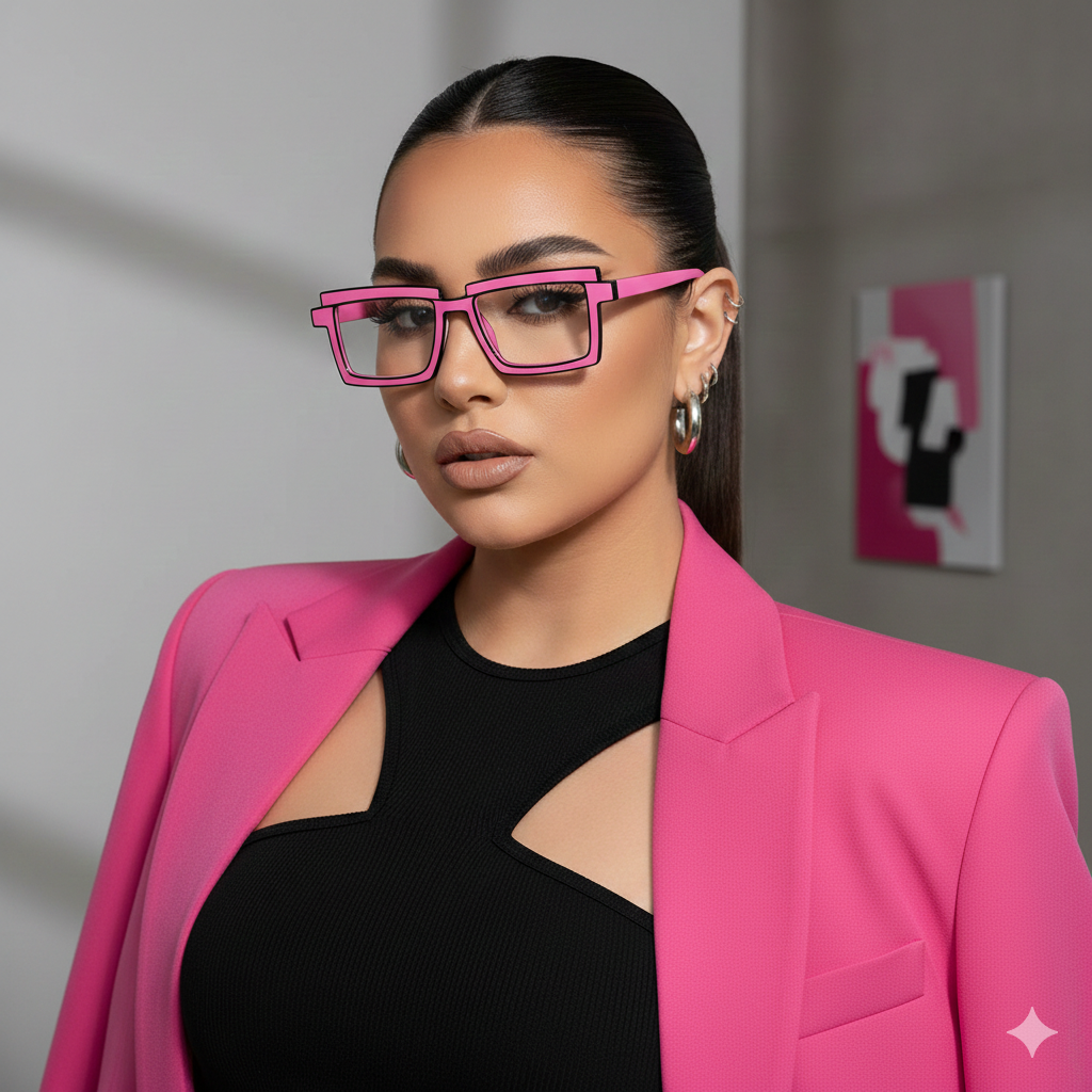 Anime Cosplay Glasses - Square Frame Clear Lens Candy Color Eyewear For Men & Women