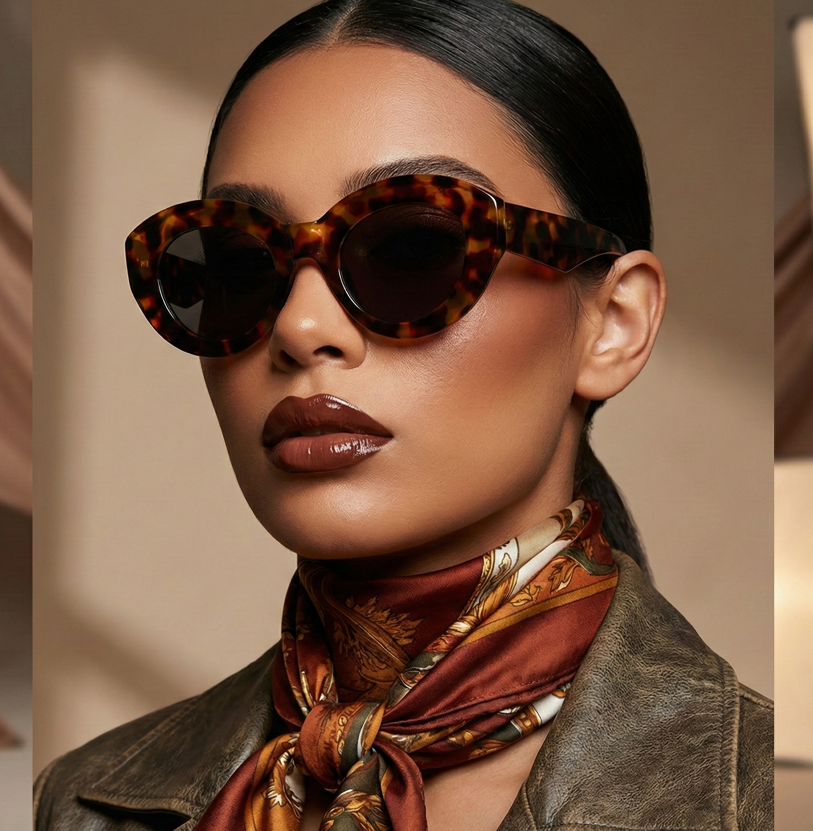 Oversized Sunglasses Women – Retro Thick Frame Cat Eye UV400 Protection Eyewear