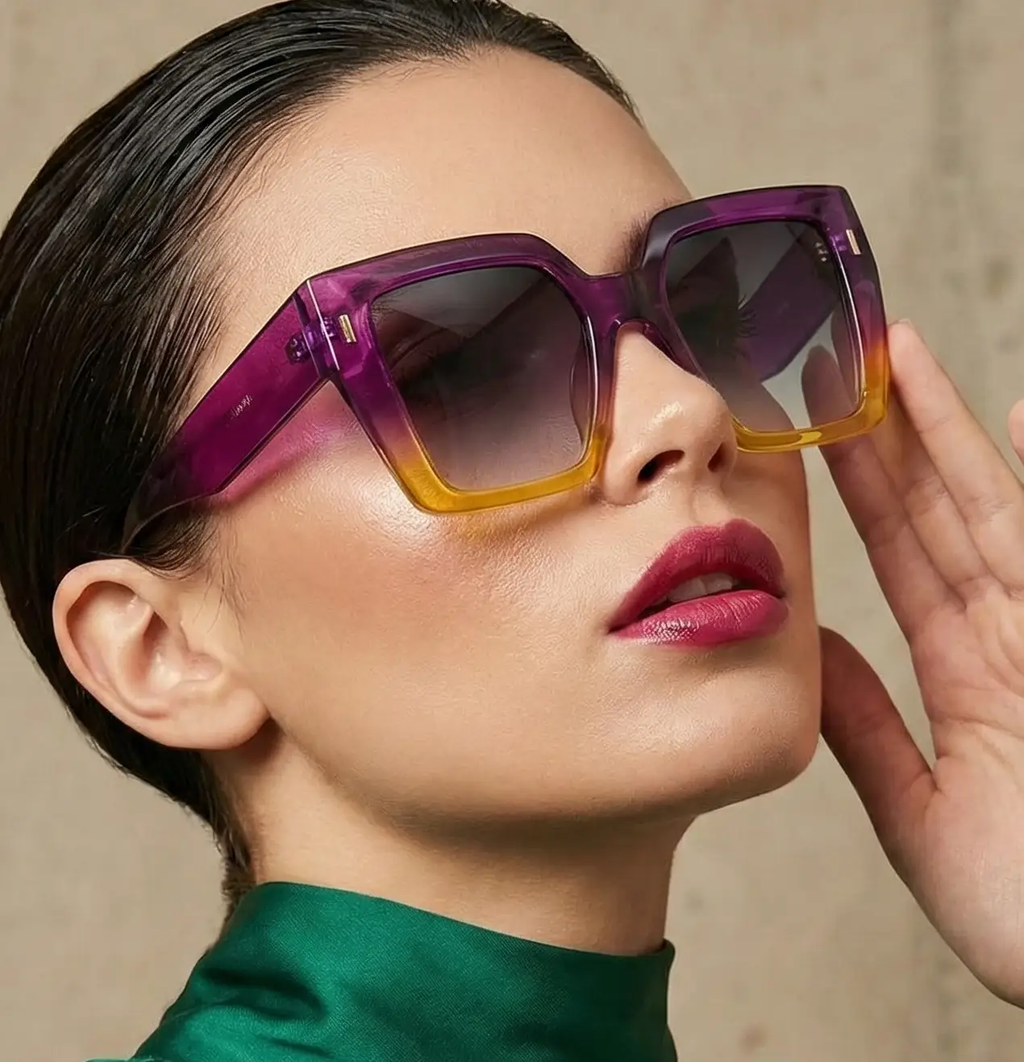 Chic Square Frame Sunglasses – Gradient Lenses UV400 by Adornity