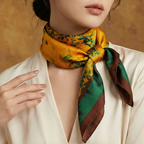 Amalfi Plaid Silk Scarf – 70x70 cm | Signature Style