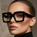 Women's Reading Glasses | Geometric Retro Square Frames With Transparent Lenses
