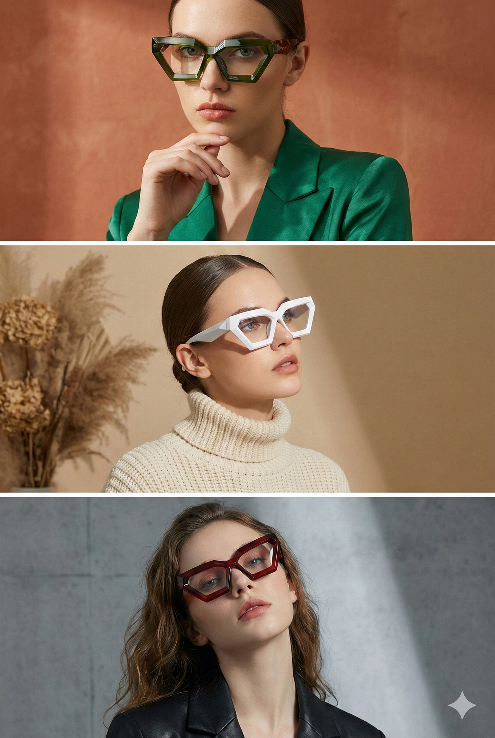 Anti Blue Light Glasses - Thick Diamond Small Frame | Fashion Optical Frames