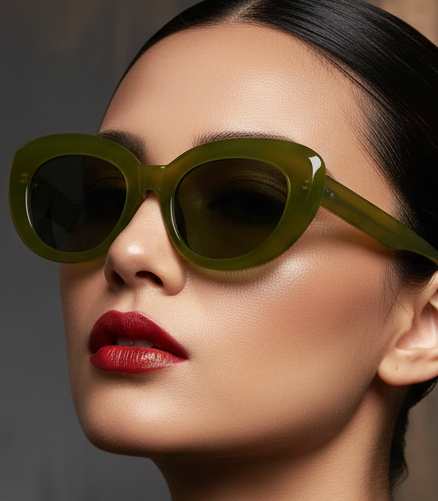 Oversized Sunglasses Women – Retro Thick Frame Cat Eye UV400 Protection Eyewear